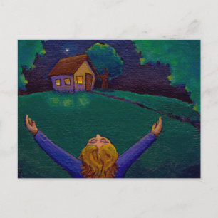 Awake in dadelijk geluk leuk whimsical briefkaart