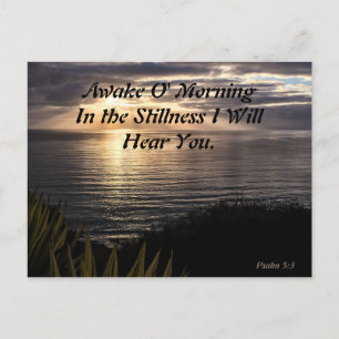Awake O Morning Psalm 5:3 Sunrise Matte Briefkaart