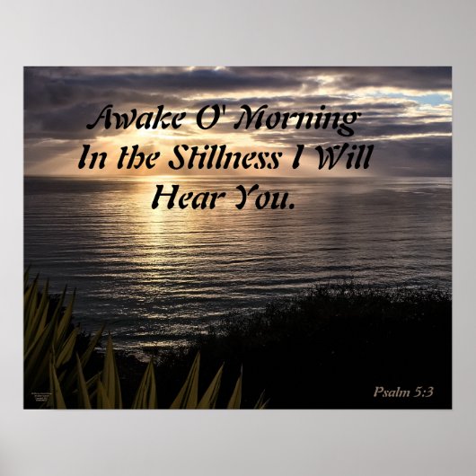 Awake O Morning Psalm 5:3 Sunrise Matte Poster (Voorkant)
