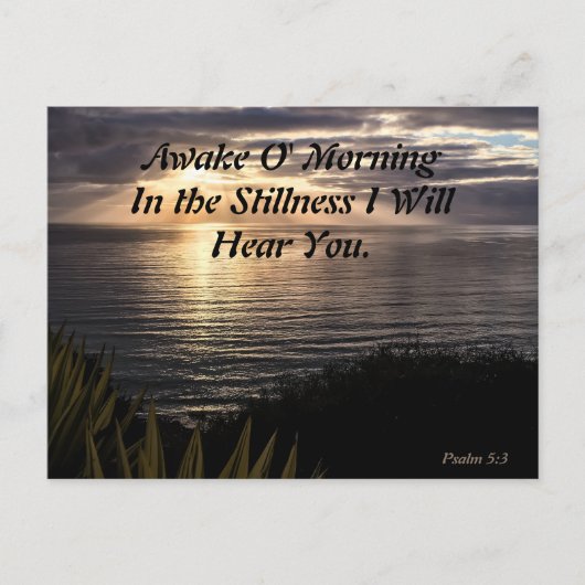 Awake O Morning Psaum 5:3 Sunrise Matte Carte post (Devant)