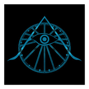 "Awaken" All-Seeing Eye & Heilige Geometrie Symboo Perfect Poster