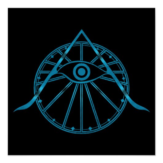 "Awaken" All-Seeing Eye & Heilige Geometrie Symboo Perfect Poster (Voorkant)