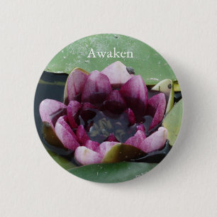 Awaken Lotus Bloem Foto Ronde Badge Ronde Button 5,7 Cm