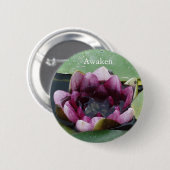 Awaken Lotus Fleur Photo Badge Ronde (Devant & derrière)