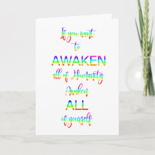 Awaken Rainbow Tekst Inspirerend Humanity Quote Notitiekaartje