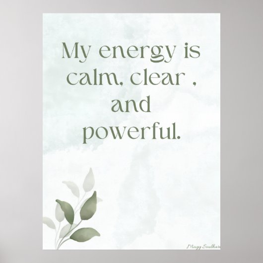 Awakening Energy Inspirational Floral Poster (Voorkant)