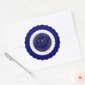 Award, Blue-White-1st Place-ROUND STICKERS (Envelop)