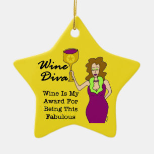 Award voor windenergie Diva Custom Gold Star-speci Keramisch Ornament