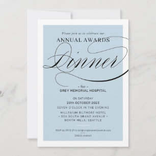 AWARDS DINER event fancy elegant bord blauw Kaart