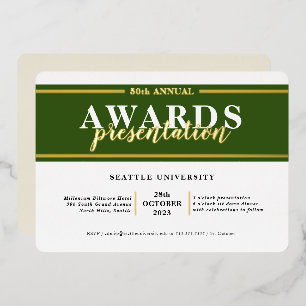 AWARDS DINER modern evenement eenvoudig donkergroe Folie Uitnodiging