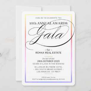 AWARDS GALA DINER moderne zakelijke regenboog zwar Kaart