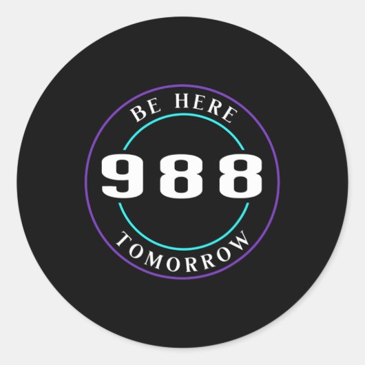 Awareness 988 - Zelfmoordpreventie Ronde Sticker (Voorkant)