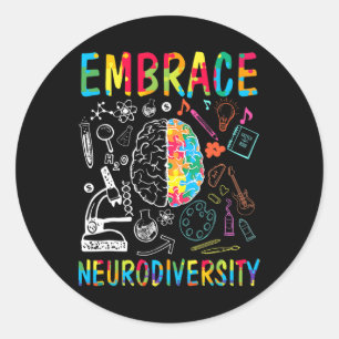 Awareness Assemblée Neurodiversity Man Wo Ronde Sticker