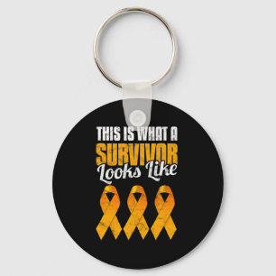 Awareness Cancer Survivor Oranje Ribbon Sleutelhanger