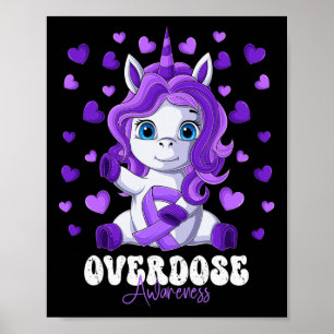 Awareness Maand Paarse Lint Eenhoorn Poster