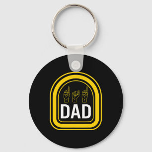 Awareness Month Dad ASL Vaderdag Gift Trendy D Sleutelhanger