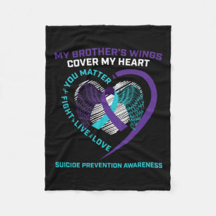 Awareness Preventie Gifts Loving Memory Brother Fleece Deken