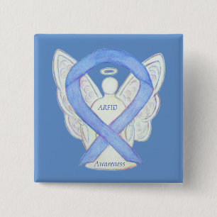Awareness Ribbon Angel Pin Vierkante Button 5,1 Cm