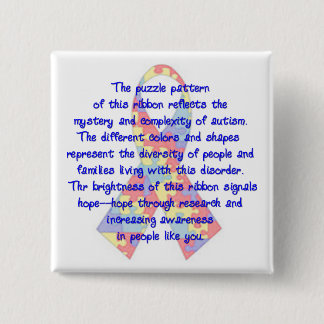 Awareness Ribbon Vierkante Button 5,1 Cm