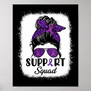 Awareness Support Squad Messy Bun Haar Vrouwen Mei Poster