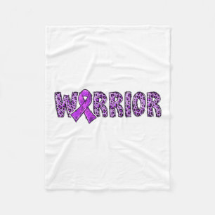 Awareness Warrior Paarse lint Luipaard Print 1 Fleece Deken
