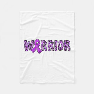 Awareness Warrior Paarse lint Luipaard Print 1 Fleece Deken