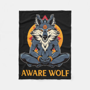 Awarewolf Aware Wolf Yoga Meditatie Namaste Yogi Fleece Deken