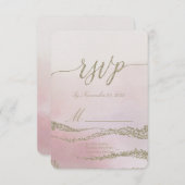 Awash Elegant Aquarelle dans Blush Wedding RSVP (Devant / Derrière)