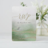 Awash Elegant Aquarelle dans Foliage Wedding RSVP (Debout devant)