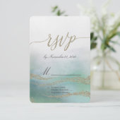 Awash Elegant Aquarelle dans Ocean Wedding RSVP (Debout devant)