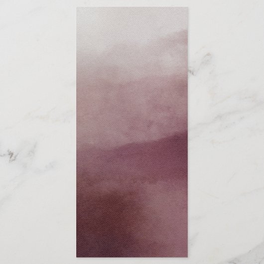 Awash Elegant Waterverf Cranberry Bruiloft Menu (Achterkant)