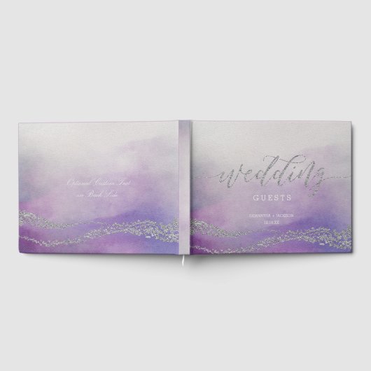 Awash Elegant Waterverf Orchidee Bruiloft Monogram Gastenboek (Volledig)