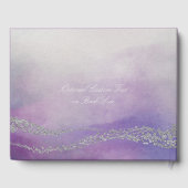 Awash Elegant Waterverf Orchidee Bruiloft Monogram Gastenboek (Achterkant)