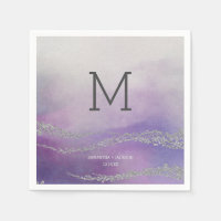 Awash Elegant Waterverf Orchidee Bruiloft Monogram