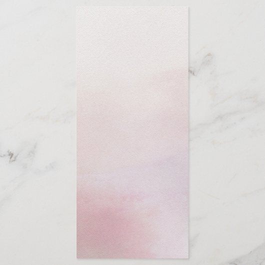 Awash Elegante Waterverf in Blush Bruiloft Menu (Achterkant)