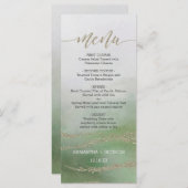 Awash Elegante Waterverf in Foliage Bruiloft Menu (Voorkant / Achterkant)