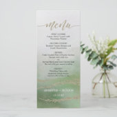 Awash Elegante Waterverf in Foliage Bruiloft Menu (Staand voorkant)