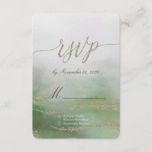 Awash Elegante Waterverf in Foliage Wedding RSVP Kaartje
