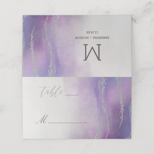 Awash Elegante Waterverf in Orchid Tafelnummer (Buitenkant ongevouwen)