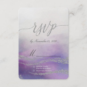 Awash Elegante Waterverf in Orchidee bruiloft RSVP Kaartje