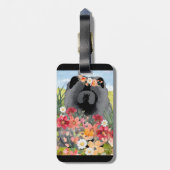 AWASH IN LICHT Zwart - Blue Chow Dog Bagagelabel (Achterkant verticaal)