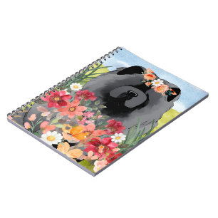 AWASH IN LICHT Zwart - Blue Chow Dog Notitieboek