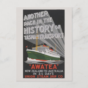 Awatea Nieuw-Zeeland Vintage Poster 1930 Briefkaart