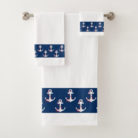 Away Border Towel Set van Anchor Bad Handdoek (Insitu)