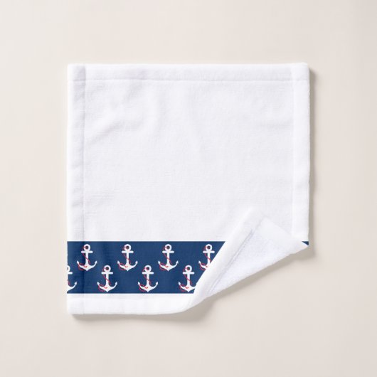 Away Border Towel Set van Anchor Bad Handdoek (Wasdoekje)