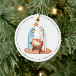 Away in a Manger Carol Simplistic Natitivity Keramisch Ornament