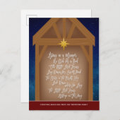 Away in a Manger Verse Script Typografie Stable Feestdagenkaart (Voorkant / Achterkant)