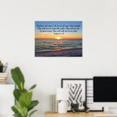 Awe-Inspirerende Isaiah 40:31 Sunrise Over de ocea Poster (Thuiskantoor)