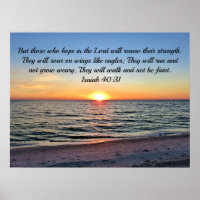 Awe-Inspirerende Isaiah 40:31 Sunrise Over de ocea
