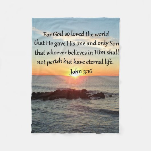 AWE-INSPIRING JOHN 3:16 SUNRISE FLEECE DEKEN (Voorkant)